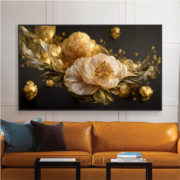 Quadro Decorativo Flores Rose e Preto 1