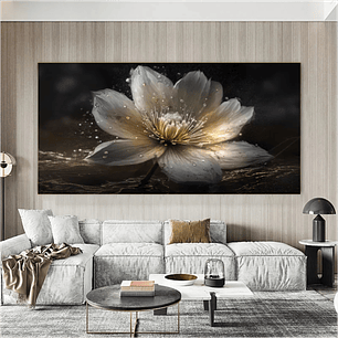Quadro Decorativo Flor Branca Orvalho