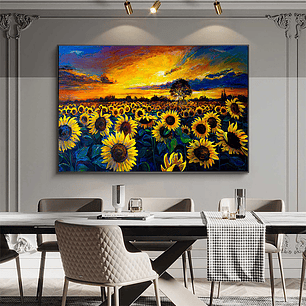 Quadro Decorativo Flores Girassois Cores