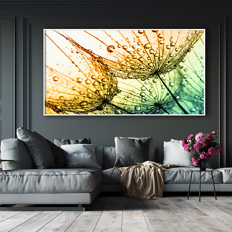 Quadro Decorativo Flores Dente de Leão Cores 1