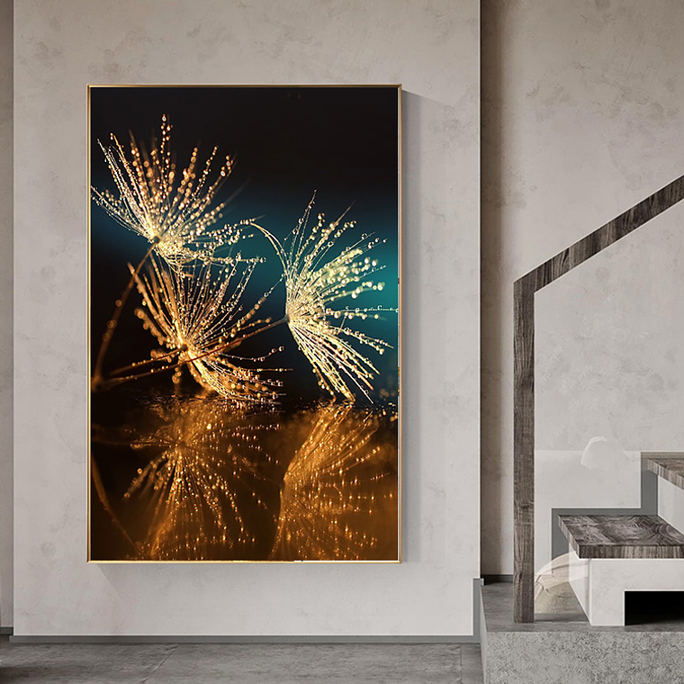 Quadro Decorativo Flores Dente de Leão Reflexo 1