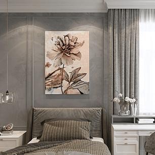 Quadro Decorativo Flores Rose e Bege