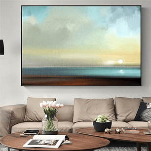 Quadro Decorativo Praia Mar Retrato Abstrato