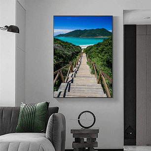 Quadro Decorativo Praia Mar Escadas Arraial do Cabo
