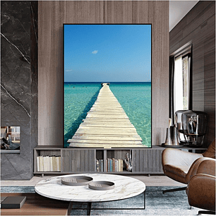Quadro Decorativo Praia Deck Paradisiaco