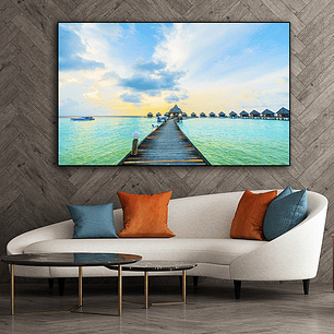 Quadro Decorativo Praia Mar Maldivas