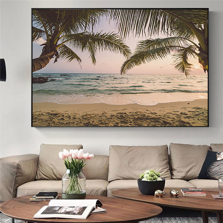 Quadro Decorativo Praia Coqueiros Vintage 1
