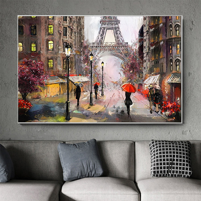 Quadro Decorativo Cidade Paris Abstrato 1