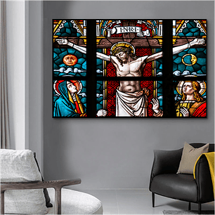 Quadro Decorativo Religioso Jesus Cristo Vitral