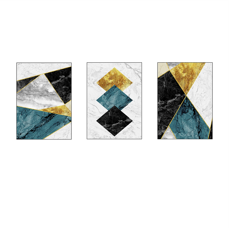 Abstrato Geométrico Tiffany and Gold 2