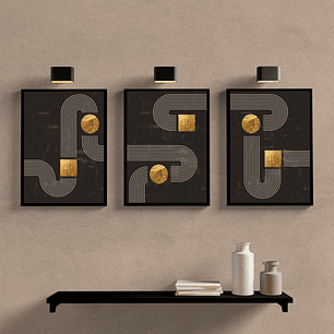 Minimalista Linhas Preto e Dourado