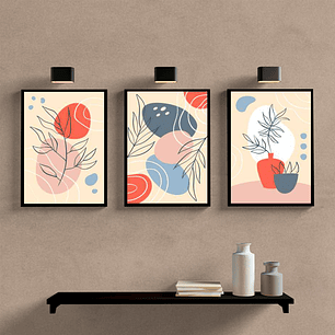 Minimalista Botanic Bege Rosa e Azul