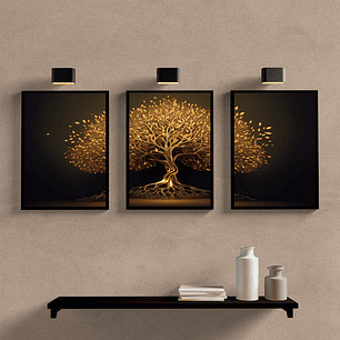 Árvore da Vida Preto e Dourado
