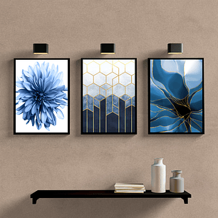 Abstrato Azul e Dourado