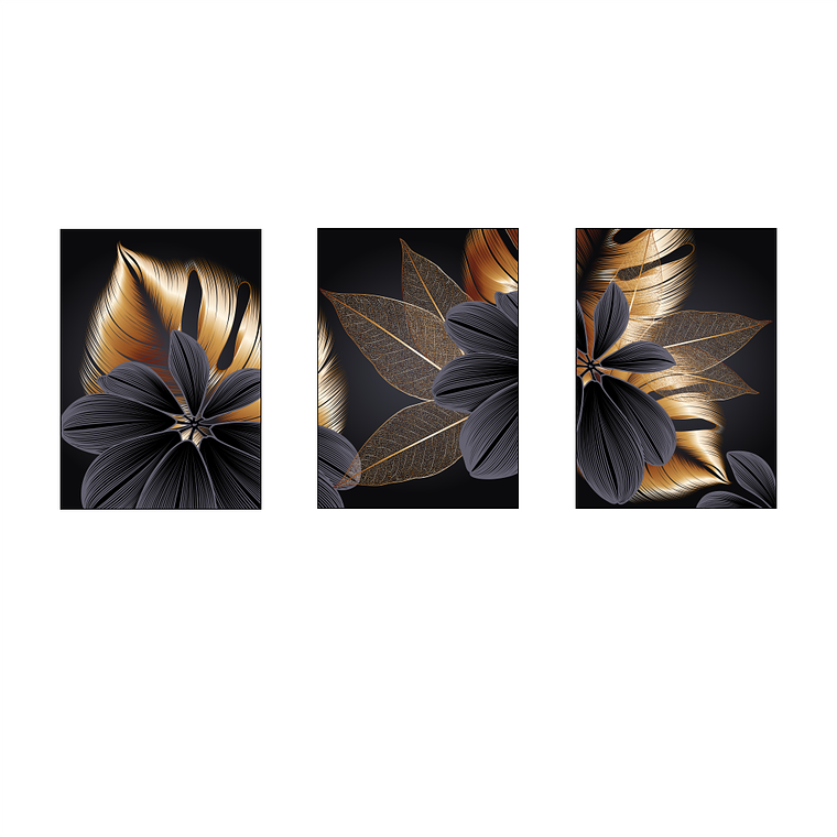 Flores Preto e Dourado 2