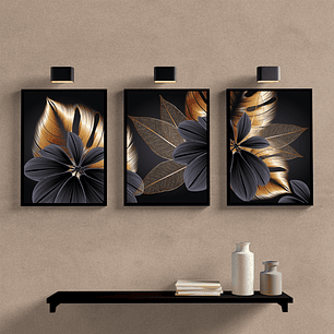 Flores Preto e Dourado