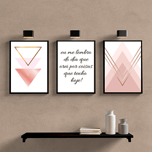 Abstrato Geométrico Rosa e Branco