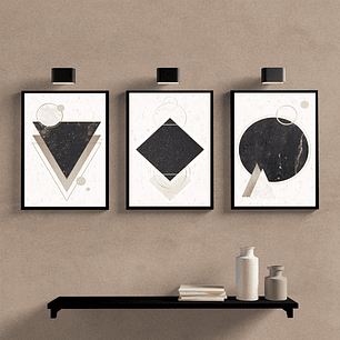 Abstrato Geométrico Preto e Nude