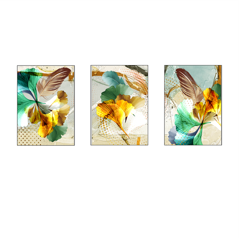 Abstrato Folhas Verde e Marrom 2