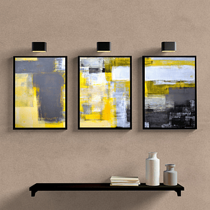Abstrato Amarelo Cinza e Branco