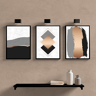 Abstrato Rose e Cinza