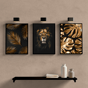 Folhas Leão Preto e Dourado