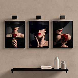 Mulher Flor Vermelho Luxo