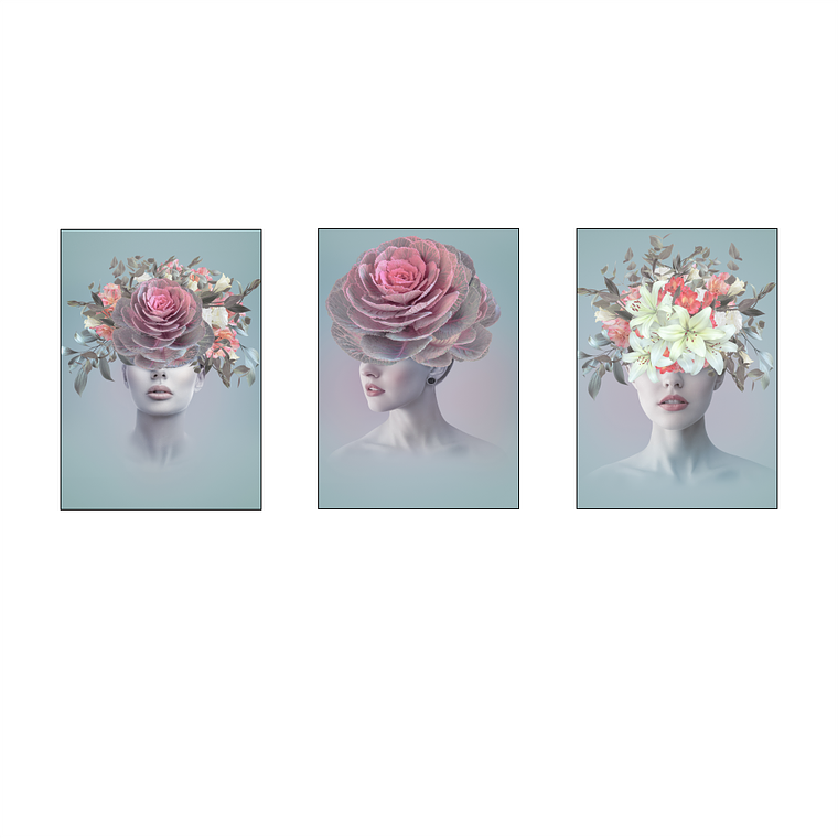 Mulher Face Flores Delicado 2