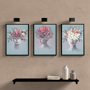 Mulher Face Flores Delicado