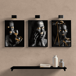 Mulher Preto e Dourado Tempo