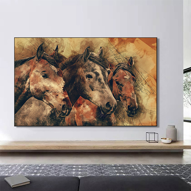 Quadro Decorativo Cavalo Abstrato  1