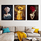 Quadro Decorativo Mulher Flores Kit com 3 quadros - Thumbnail 1