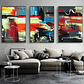 Quadro Decorativo Abstrato Impacto Kit com 3 quadros - Thumbnail 1