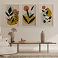Quadro Decorativo Abstrato Folhas Kit com 3 quadros - Thumbnail 1