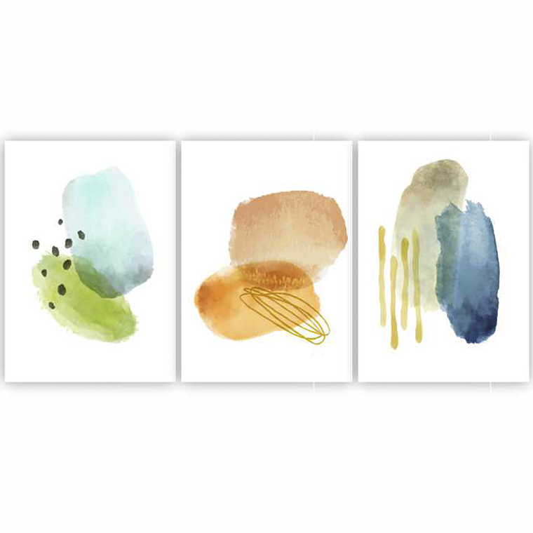 Quadro Decorativo Minimalista Cores Kit com 3 quadros 2