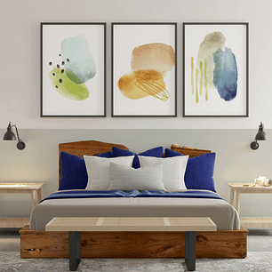 Quadro Decorativo Minimalista Cores Kit com 3 quadros