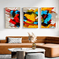Quadro Decorativo Abstrato Cores Luxo Kit com 3 quadros - Thumbnail 1