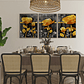 Quadro Decorativo Flor Preto e Amarelo Kit com 3 quadros - Thumbnail 1