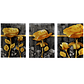 Quadro Decorativo Flor Preto e Amarelo Kit com 3 quadros - Thumbnail 2
