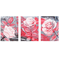 Quadro Decorativo Flor Rosa e Cinza Kit com 3 quadros - Thumbnail 2