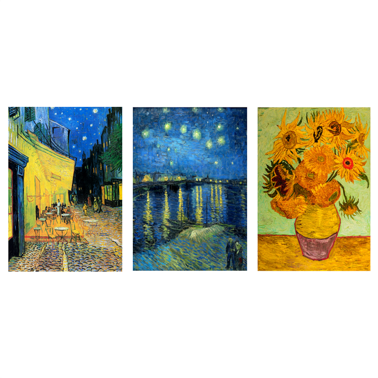 Quadro Decorativo Van Gogh Kit com 3 quadros  2