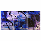 Quadro Decorativo Abstrato Azul e Roxo Kit com 3 quadros  - Thumbnail 2