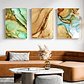 Quadro Decorativo Abstrato Coral e Verde Kit com 3 quadros - Thumbnail 1