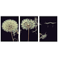 Quadro Decorativo Flores Branco e Preto Kit com 3 quadros - Thumbnail 2