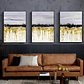 Quadro Decorativo Abstrato Gold Kit com 3 quadros - Thumbnail 1