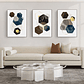 Quadro Decorativo Geométrico Marrom e Azul Kit com 3 quadros - Thumbnail 1