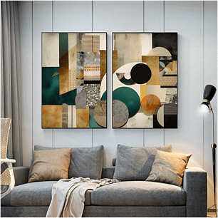 Quadro Decorativo Marrom Nude Kit com 2 Quadros