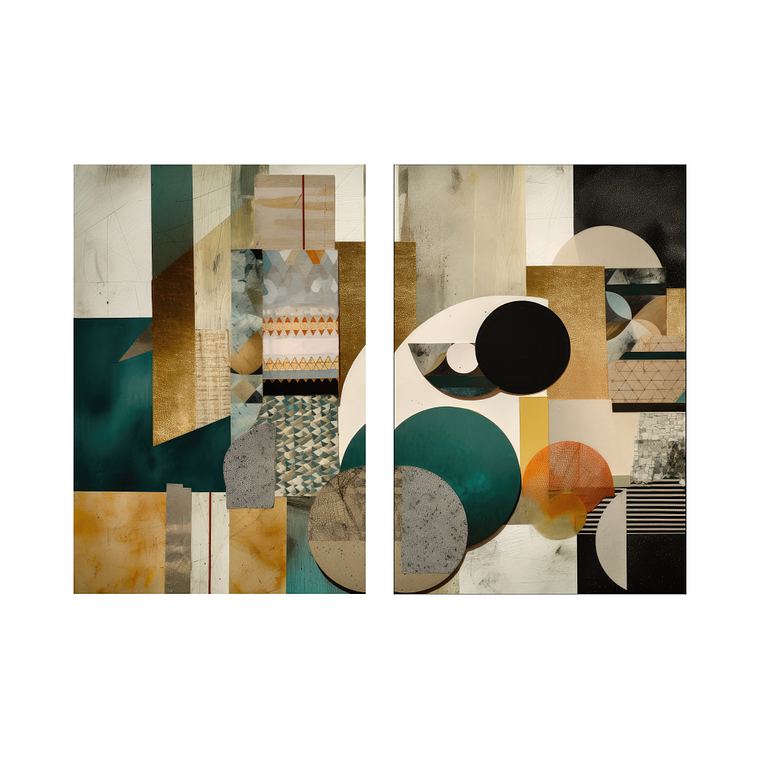 Quadro Decorativo Marrom Nude Kit com 2 Quadros 2