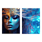 Quadro Decorativo Mulher Azul Kit com 2 Quadros - Thumbnail 2