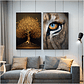 Quadro Decorativo Árvore Vida Leão com 2 Quadros - Thumbnail 1